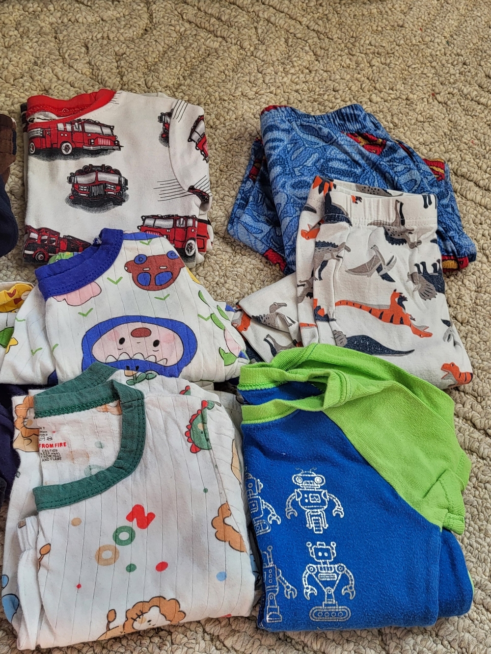 Mixed Baby/Toddler Pajama Top & Bottoms - Colorful Cartoon Prints